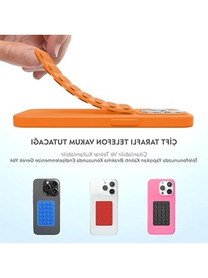 Cekar Store Babilden Telefon Arkasına Yapışan Silikon Vantuzlu Telefon Kılıfı Tutucu Araç Telefon Tutucu Ahtapot Vakumlu Telefon Tutucu (Turuncu (Çift Taraflı))