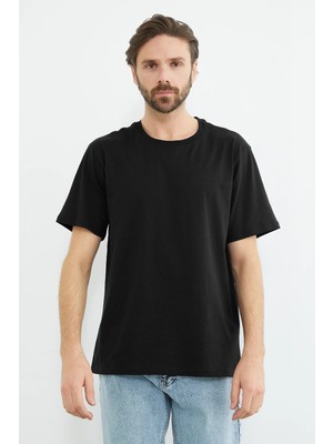 FullaModa Basic Bisiklet Yaka Tişört