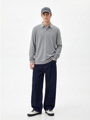 LTB Kısa Kollu Faded Fabric Gri Sweatshırt