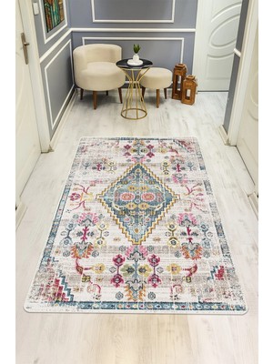 Dolce Mariee Vintage Desenli Dijital Baskı Kaymaz Taban Halı H0878