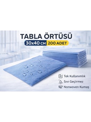 Renas Store Tabla Örtüsü 30X40 cm 200 Adet Tek Kullanımlık Sıvı Geçirmez Nonwoven Örtü
