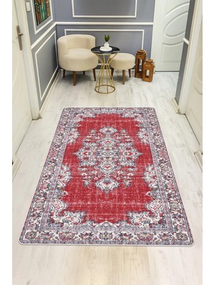 Dolce Mariee Vintage Desenli Dijital Baskı Kaymaz Taban Halı H0887