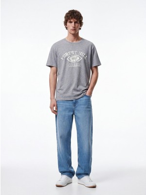 LTB Vintage Efektli Relaxed Fit Gri T-Shırt