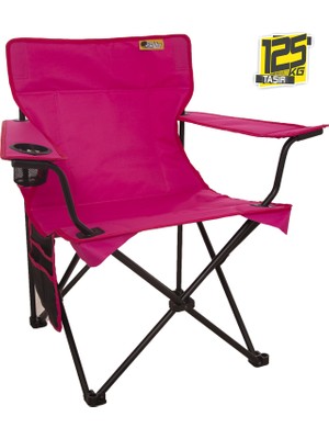 Funky Chairs V2 Fuşya Lüks Kamp Sandalyesi XL PVC Kumaş Taşınabilir Fonksiyonel 125 kg Kapasite