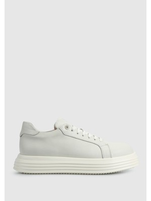 ProvoQ Krem Deri Erkek Sneaker
