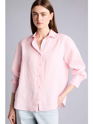 DeFacto %100 Keten Oversize Uzun Kollu Gömlek Z6638AZ26SM