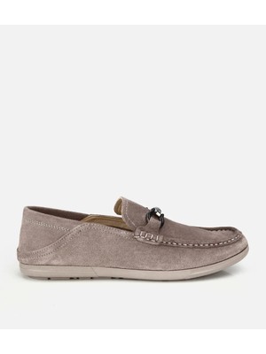 Hotiç 02AYH319690A300 ERKEK Süet Deri Gri Toka Detaylı Comfort Loafer Ayakkabı