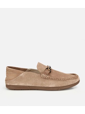 Hotiç Erkek Süet Deri Bej Toka Detaylı Comfort Loafer