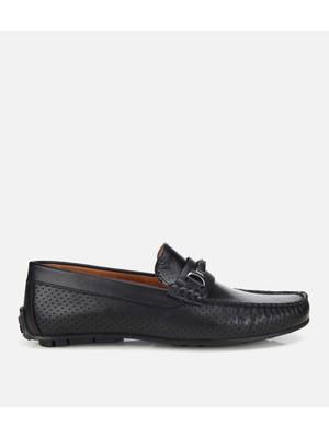 Hotiç Erkek Deri Siyah Tokalı Günlük Loafer