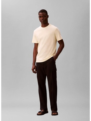 Calvin Klein Sarı Erkek Logo Baskılı T-Shirt LV04LB275GZRK_SS Supıma Chest Emb C
