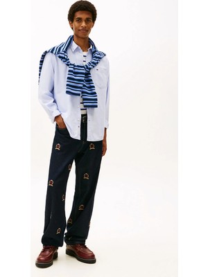 Tommy Jeans Açık Mavi Erkek Regular Fit Gömlek DM0DM20696C5X Tjm Im Rlx Oxfordcool