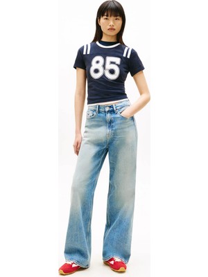 Tommy Jeans Lacivert Kadın Denim Pantolon Claıre Hr Wd BJ6136