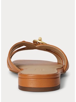 Lauren Ralph Lauren Taba Kadın Deri Terlik 802982875006