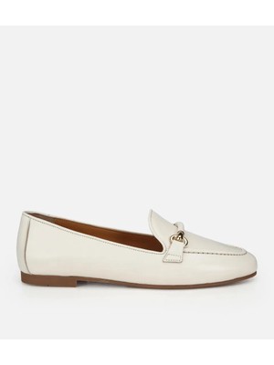 Hotiç 01AYH321340A400 KADIN Deri Ekru Toka Detaylı Klasik Loafer