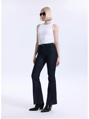 Guess Koyu Mavi Kadın Flare Denim Pantolon W6RA1QD6980-RISW