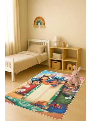 Dolce Mariee Modern Desenli Dijital Baskı Kaymaz Taban Çocuk ve Genç Odası Halısı H0870