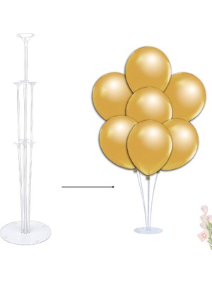 Süsle Bebek ve Parti Balon Standı, 7 Çubuklu - 70 cm (Balonlar Hariç)