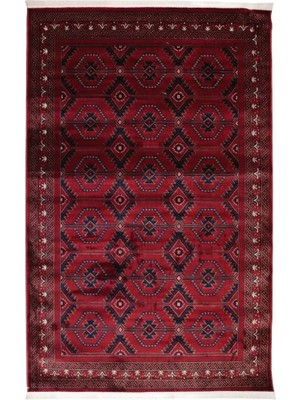 Sultan Halı Nakış Serisi Kırmızı Zeminli Geometrik Motifli Şık Salon Halısı | AF316 Red