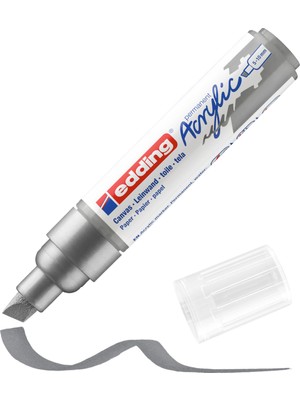 Edding 5000 Gümüş Kalın Uçlu Akrilik Markör 5-10 Mm’Lik Kesik Uç 1 Adet