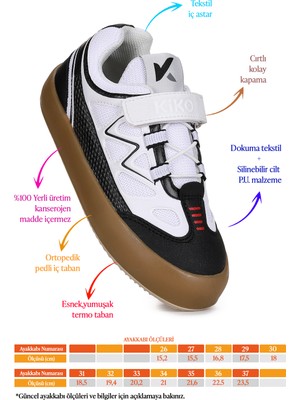 Kiko Kids  Plan Günlük Cırtlı Bağcıklı Erkek Çocuk Spor Ayakkabı