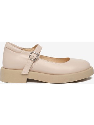 Greyder Kadın Krem Hakiki Deri Loafer Ayakkabı 4Y2UA59105