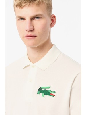 Lacoste Classic Fit Polo T-Shirt Erkek Polo Yaka Tişört Beyaz
