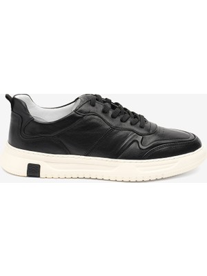 Greyder Erkek Siyah Ekru Hakiki Deri Sneaker Ayakkabı 5Y1CA64534