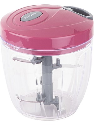 Tantitoni 900 ml Doğrayıcı Kırmızı Plastik Hazneli 5 Bıçaklı Pratik Kesme ve Karıştırma Aracı