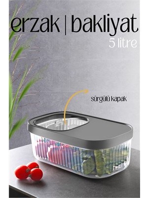 Die Grup Turk Multibox Erzak Bakliyat Kutusu Sürgülü Kapak 5 Litre