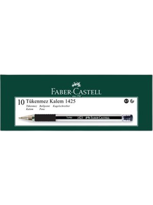 Faber-Castell Tükenmez Kalem 0.7 mm Iğne Uç Siyah 10'lu Kutu 1425	
