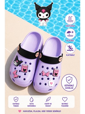 Kids World Kuruomi Karakter Kız Çocuk Önü Kapalı Havuz Plaj Sokak Terliği