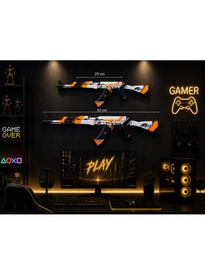 Dekoratif 2d Ak-47 Asiimov | 25 & 50 cm | Oyuncu Odası & Duvar Aksesuarı