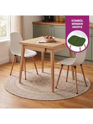 Vilinze Eames Sandalye Avanos Kanatlu Ahşap Mutfak Masası Takımı - 70X70+70 cm