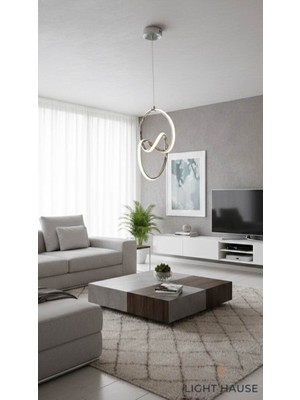 Light House Moderrn Çift Daireli LED Avize 3 Modlu