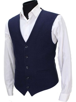Mentor Regalo Erkek Yelek Lacivert V Yaka Regular Fit Kolsuz Desensiz 50358