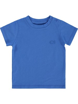 Civil Baby Balık Nakışlı 6-18 Ay Tişört - Mavi