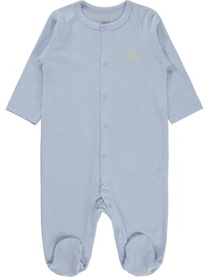 Civil Baby Yıldız Nakışlı 1-9 Ay Tulum - Mavi
