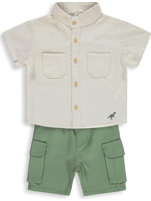 Civil Baby Dinozor Nakışlı 6-18 Ay Takım - Bej