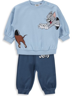 Civil Baby Tom And Jerry Baskılı 3-18 Ay Takım - Mavi