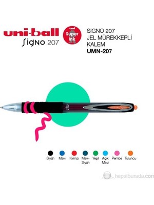 Uni-ball Signo 207 Jel Mürekkepli Kalem (UMN-207) 0,7 mm Uç Kalınlığı Siyah Renkli Ekonomik Kalem