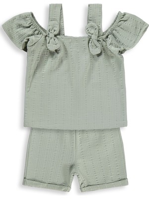 Civil Baby Fiyonk Askılı Şortlu 6-18 Ay Takım - Yeşil