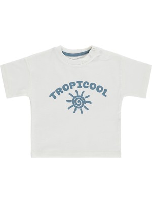 Civil Baby Tropicool Baskılı 3-12 Ay Tişört - Ekru