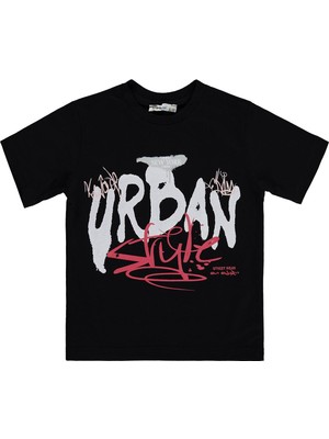 Civil Boys Urban Basklı 2-5 Yaş Tişört - Siyah
