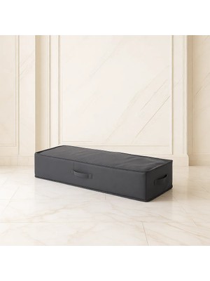 IKEA Gri Bölmeli Saklama Kutusu Hurç 90 x 30 x 15 cm Polyester Kumaş Dokuması ile Pratik Depolama