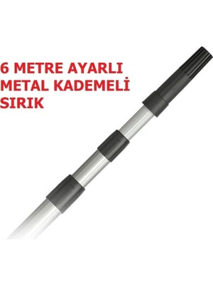 İzmir Fırça İzmir Teleskopik Metal Sap 6 Metre Ayarlı Sırık, Uzun Süreli Kullanım İçin İdeal