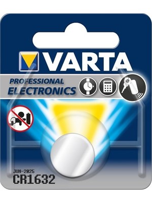 Varta CR1632 Düğme Pil 3V Tek Kullanımlık Yüksek Performanslı 1 Adet Lithium 6632101401