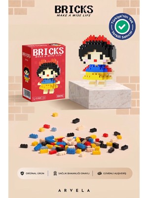 Arvela Bricks Pamuk Prenses Karakteri - Eğitici Oyuncak Figür - Orijinal