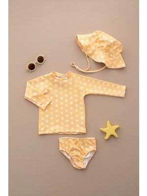 Lollie Baby&Kids Uv Korumalı Mayo Şapka Takım Bebek & Çocuk - Dots