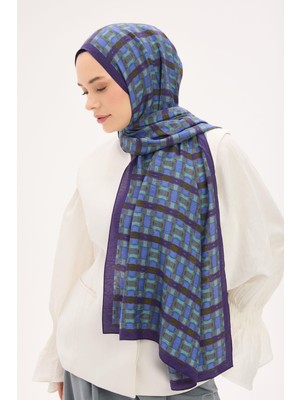 Silk Home Urban Hours Blok Desen Ametist Mayda Şal 190X70