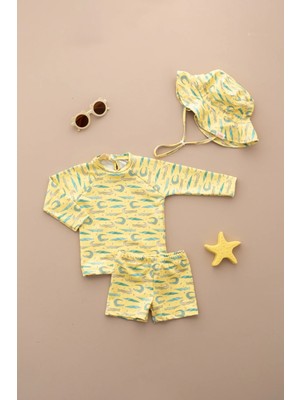 Lollie Baby&Kids Uv Korumalı Mayo Şapka Takım Bebek & Çocuk - Crocodiles
